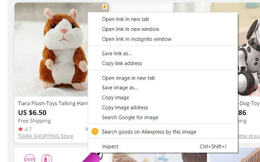 Aliexpress Search by image screenshot