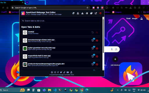 SparkVault Webpage Text Editor screenshot