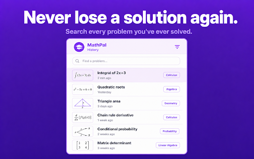MathPal - AI Math Solver Extension screenshot