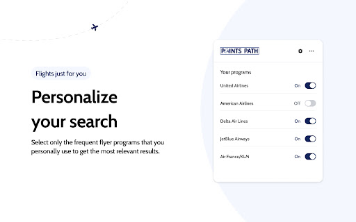 Points Path for Google Flights screenshot