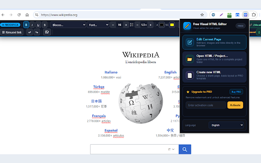 Free Visual HTML Editor screenshot