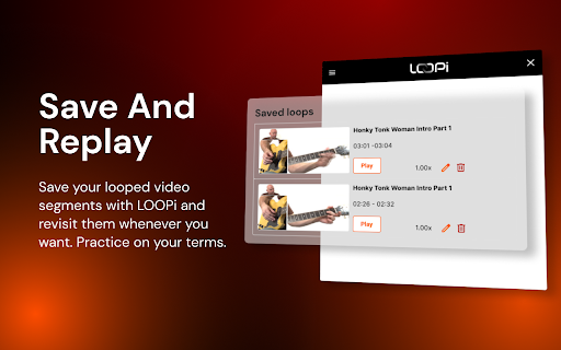 Create Video Loops From Guitar Tutorials on YouTube™ - Loopi screenshot