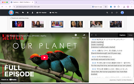 Captionz - YouTube Dual Subtitles & A-B Repeat screenshot