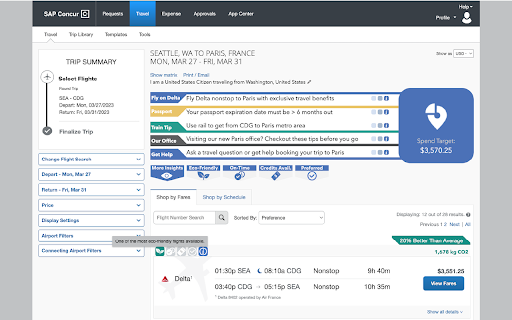 Tripkicks for Concur screenshot