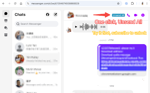 Unsend messages for Facebook™ and Messenger screenshot