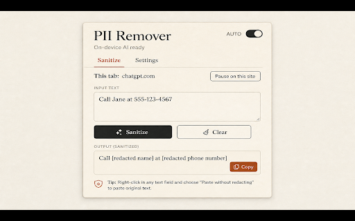 PII Remover screenshot