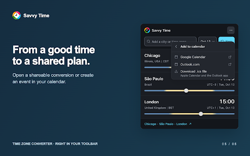 Savvy Time Zone Converter screenshot