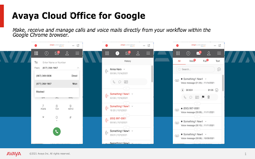 Avaya Cloud Office for Google screenshot