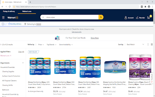 Walmart Only No Third Party Seller screenshot