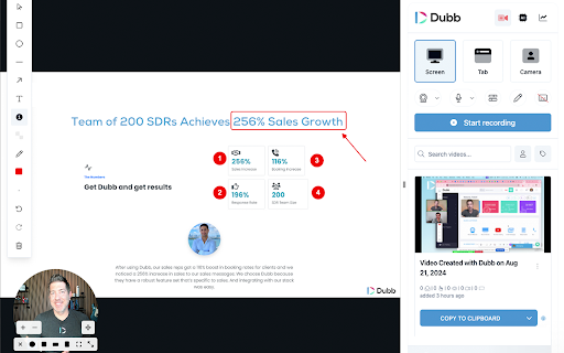 Screen Recorder, Webcam Recorder - Dubb Video screenshot