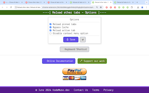 Reload other tabs | Reload all tabs screenshot