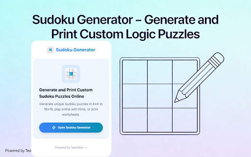 Sudoku Generator & Printable Puzzle Maker screenshot