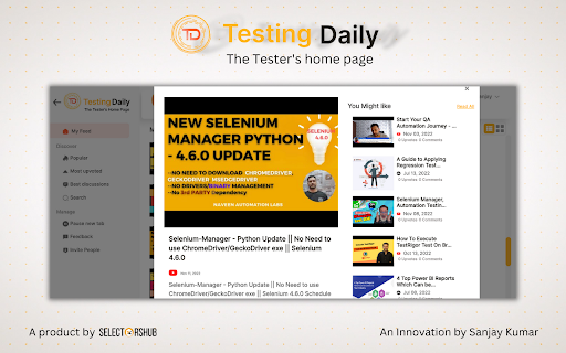 Testing Daily | The Tester's Home Page screenshot