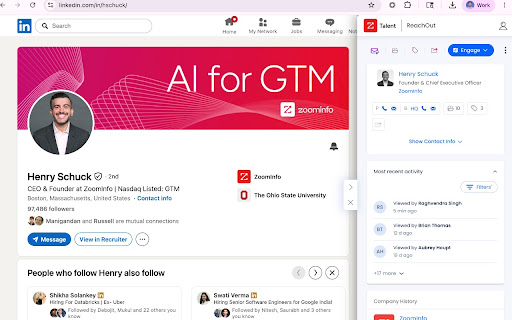 ZoomInfo Extension for Recruiters screenshot