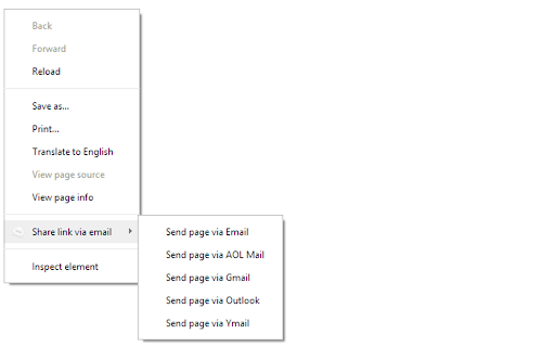 Share link via email screenshot