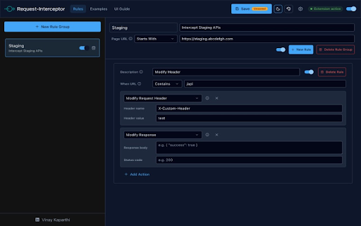 Request Interceptor screenshot