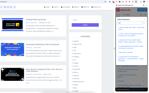 Bookmarks Management screenshot