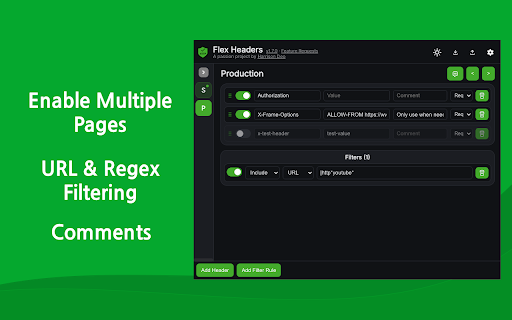 Modify HTTP Headers (HTTP Header) - FlexHeader screenshot