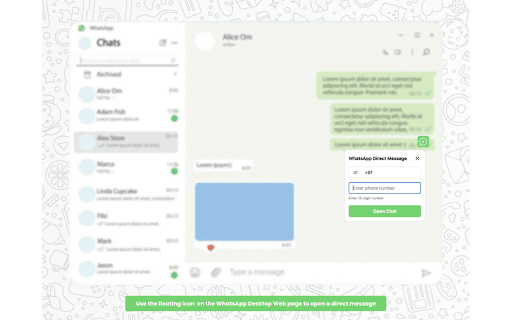 WhatsApp Direct Message screenshot