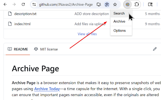 Archive Page screenshot