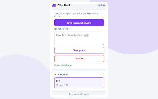 Clip Shelf screenshot