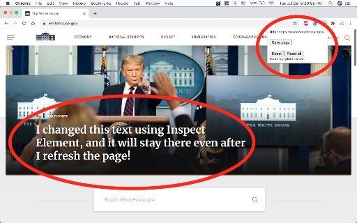 Permanent Inspect Element screenshot