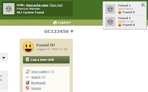 Geocaching.com Friends! screenshot