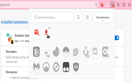 ExtSwitch: Extension Manager & Group Switcher screenshot