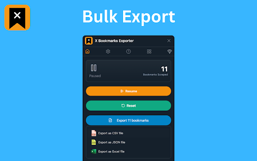 X Bookmarks Exporter - Export Twitter Bookmarks screenshot