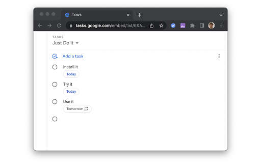 Sidebar for Google Tasks screenshot