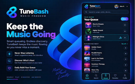 Free Music Player & Song Search – TuneBash screenshot