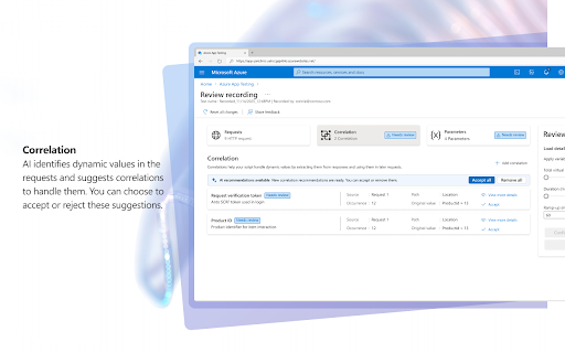 Azure App Testing screenshot