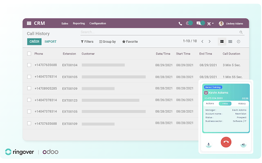 Ringover VoIP Phone for Odoo screenshot