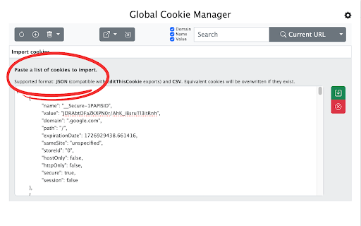 Global Cookie Manager screenshot