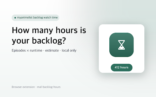 Backlog Hours — Watch Time for MyAnimeList screenshot