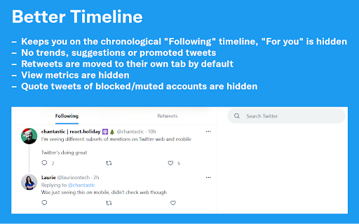 Control Panel for Twitter screenshot