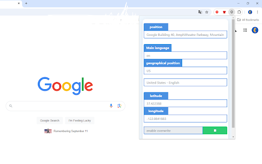 G Search location switch screenshot