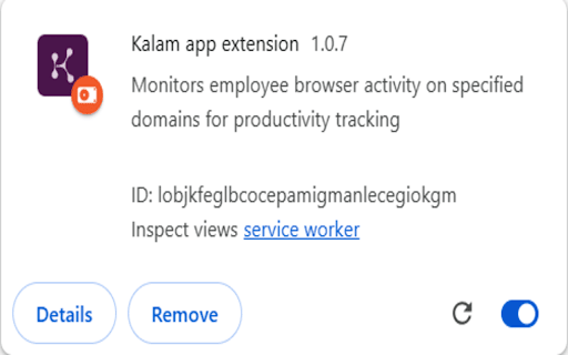 Kalam app extension screenshot
