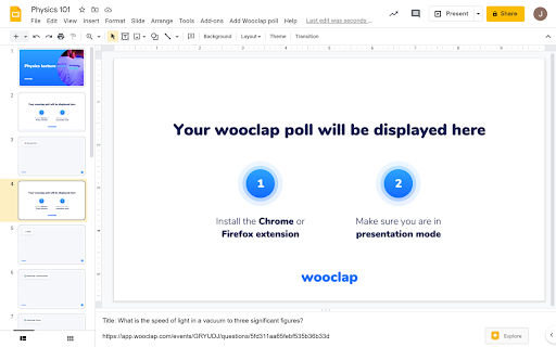 Wooclap for Google Slides screenshot
