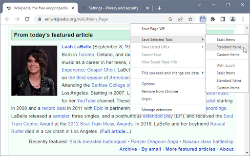 Save Page WE screenshot