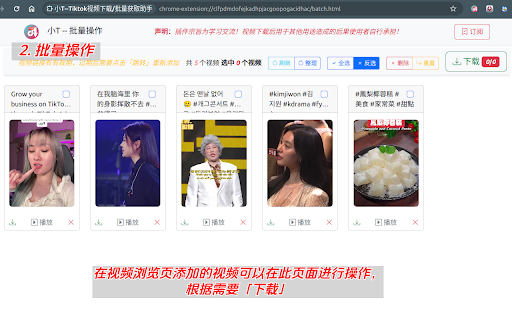 小T--Tiktok视频下载/批量获取助手 screenshot