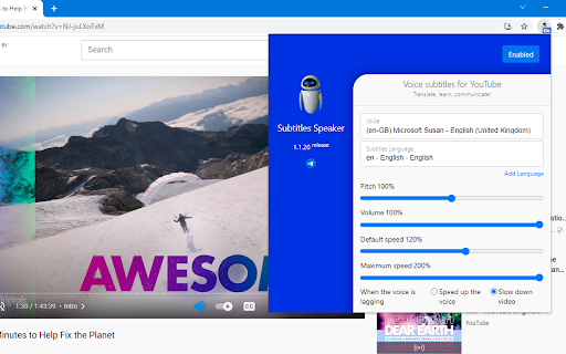 Speak Subtitles for YouTube screenshot