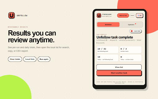 Unfollow Wall - X Following Cleaner screenshot