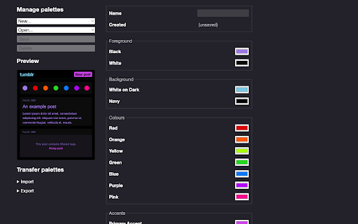 Palettes for Tumblr screenshot