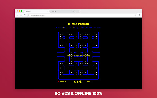 Pacman Game Offline for Google Chrome screenshot