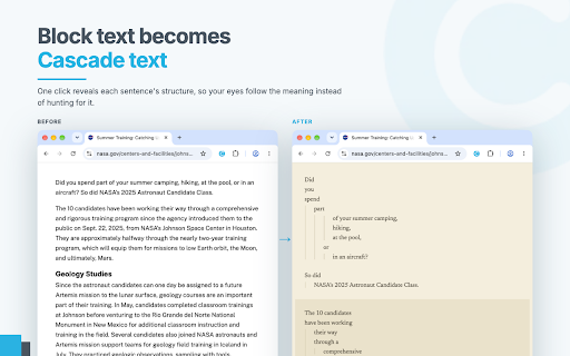 Cascade Reading screenshot