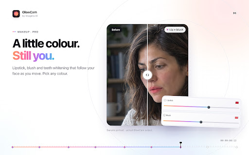 GlowCam: AI Beauty Filter for Zoom, Meet & Teams screenshot