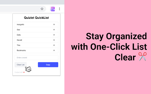 Quizlet QuickList screenshot