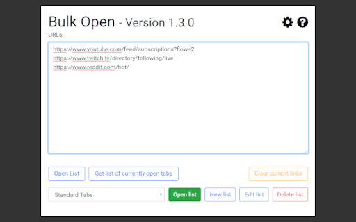 Bulk URL Opener screenshot