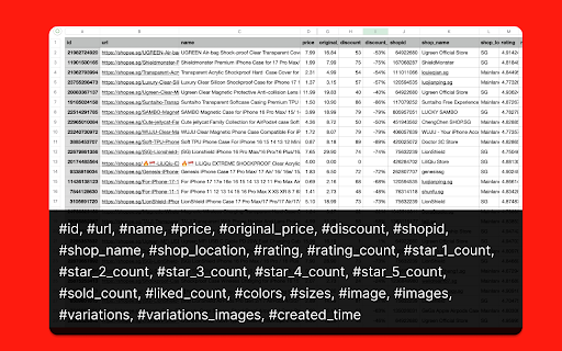 Shopee Extractor - Export Shopee Products to CSV/Excel/JSON screenshot